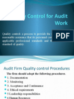 Quality Control For Audit Work