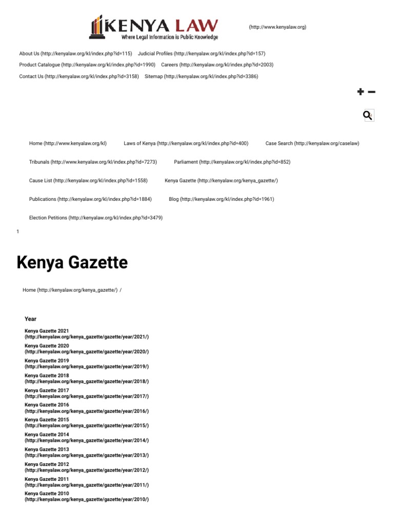 Kenya Law Kenya Gazette PDF Probate Property