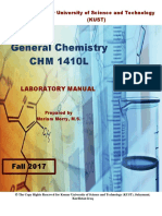 General Chemistry CHM 1410L: Fall 2017