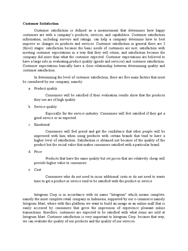 Understanding Customer Satisfaction Factors | PDF | Customer ...