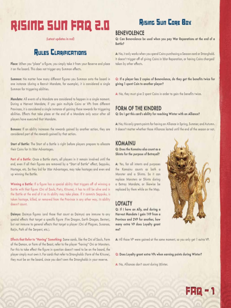 Rising Sun Faq 2.0: R S C B | PDF