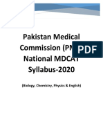 Revised PMC National MDCAT Syllabus 2020_29 Nov 2020