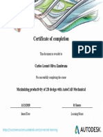 Certification Maximizing Productivity of 2D Design With AutoCAD Mechanical Leon030896