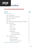 Personal Online Banking Quick Start Guide: Contents