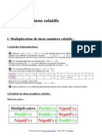 Nombres Relatifs Multiplication Et Division en 4eme Au Programme de Quatrieme