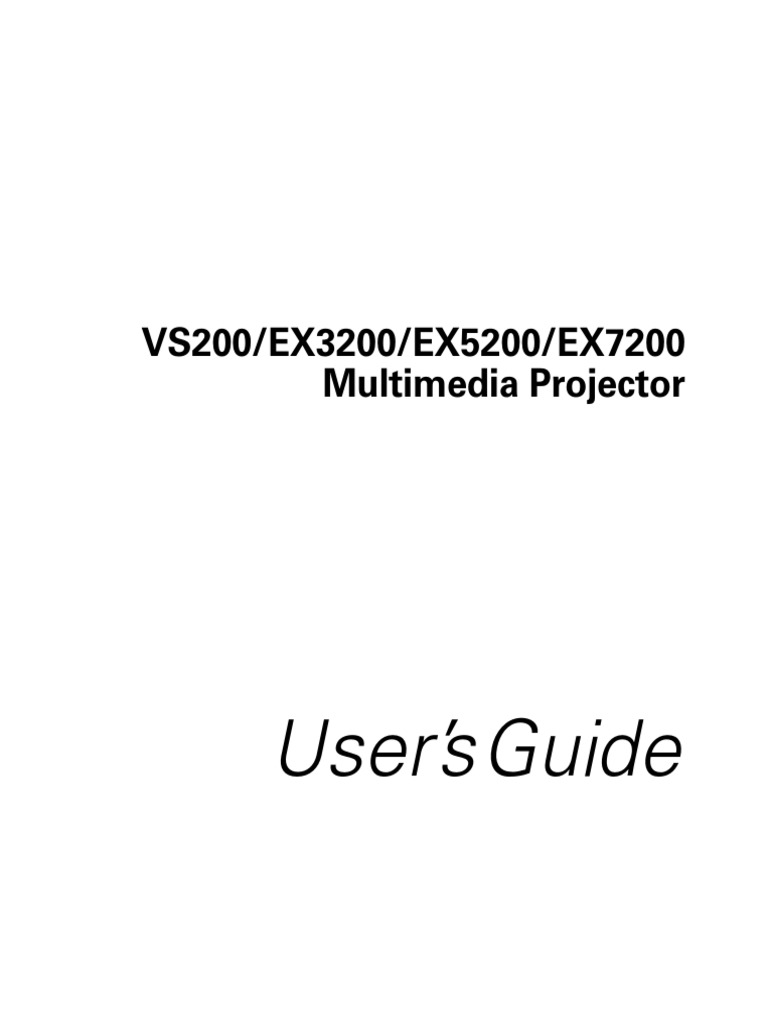 Epson EX5200 Projector PDF Menu Electronics