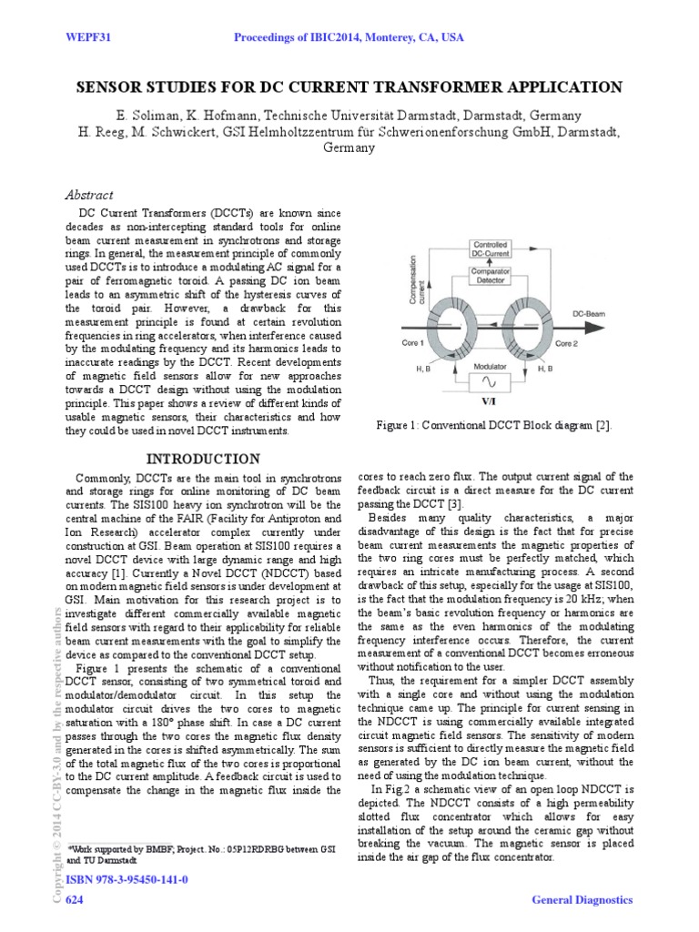 Sensor Studies For DC Current Transformer Application | PDF | Metrology ...