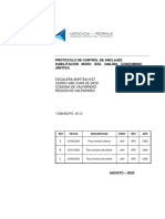 Protocolo control anclajes muro soil nailing