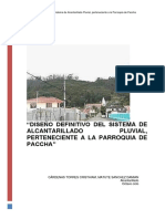 Memoria Tecnica de Alcantarillado Pluvial de Paccha