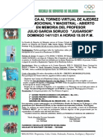 Convocatoria Torneo Virtual Jugarsor 2 - 2021