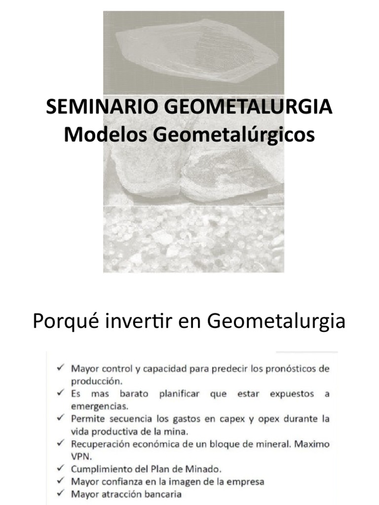 Modelos Geometalúrgicos en Minería | PDF | Mineral | Minería