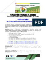 Convocatoria 3er Clasificatorio Absoluto 2021