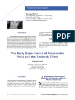 The Early Experiments of Alessandro Volta and The Seebeck Effect