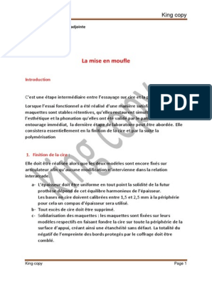 Mise en Moufle | PDF | Plâtre | Chimie