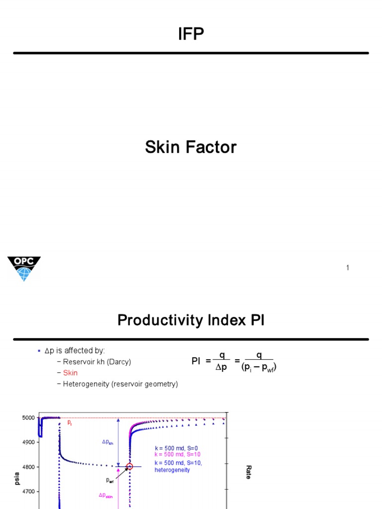 Skin Factor IFP PDF Petroleum Reservoir Pressure