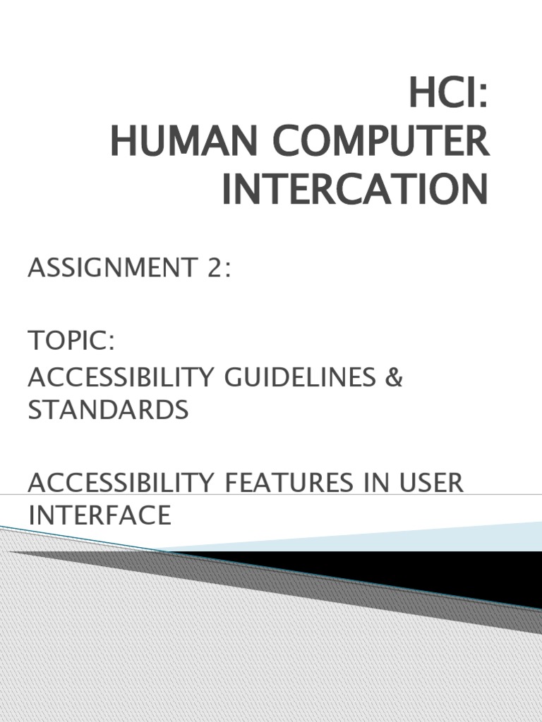 Accessibility Guidelines for User Interfaces | PDF