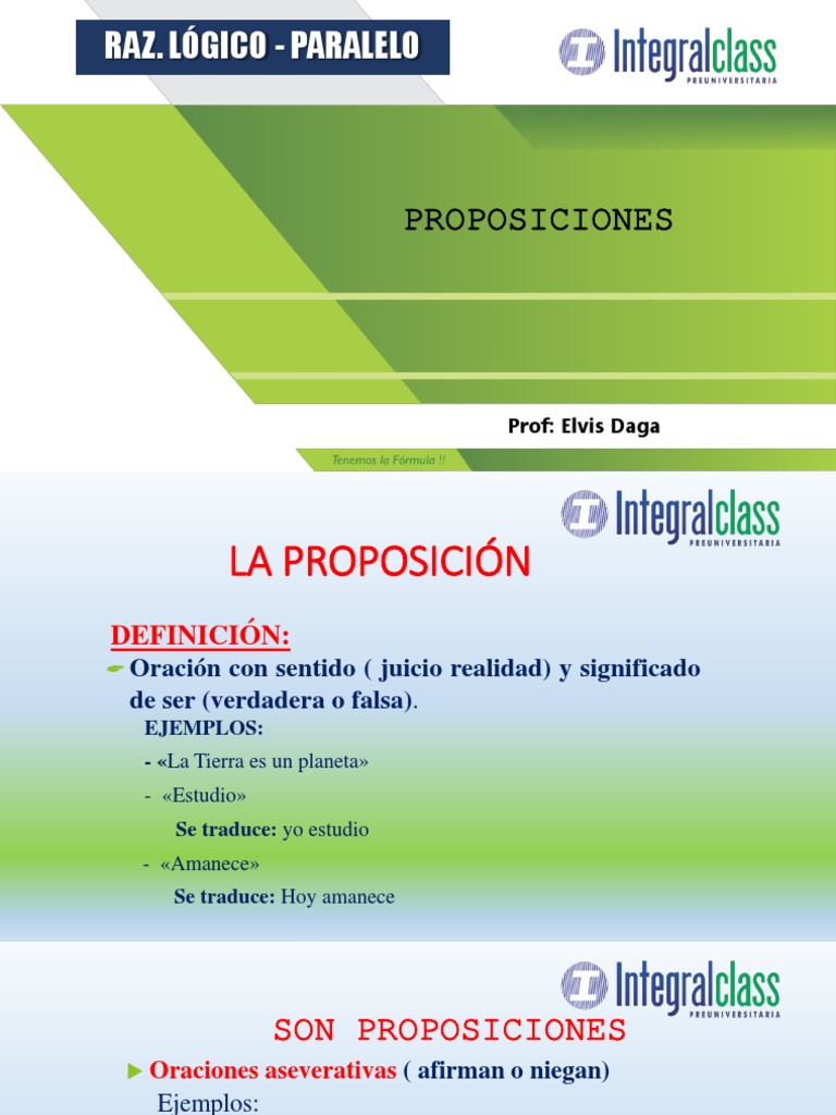 Proposiciones Lógicas: Definición y Clases | PDF | Proposición ...