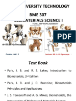 BME 307 Biomaterials Science I Bells University Technology: Course Unit: 2