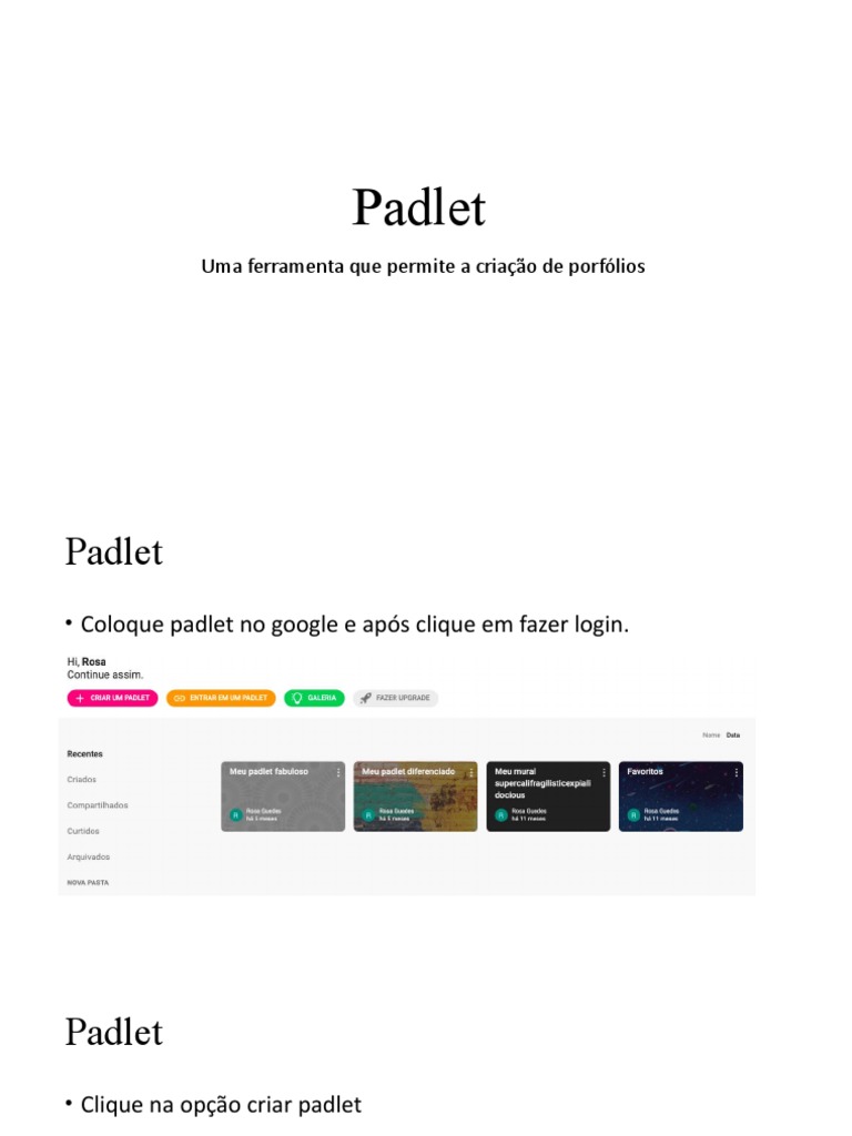 Tutorial de Criação de Padlet | PDF | Carreira e Crescimento | Computadores