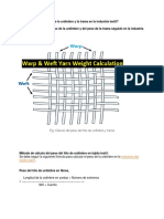 Cómo Calcular El Peso de La Urdimbre y La Trama en La Industria Textil