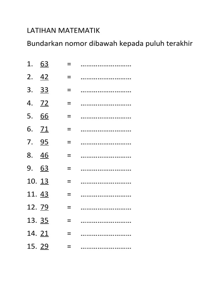Latihan Bundar Matematik Tahun 1 | PDF | Metode & Bahan Ajar | Komputer