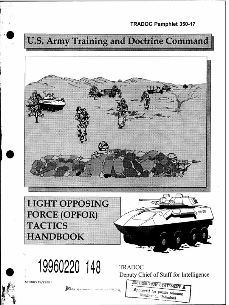 TRADOC PAM 350-17 Light Opposing Forces (OPFOR) Tactics Handbook 1995 ...