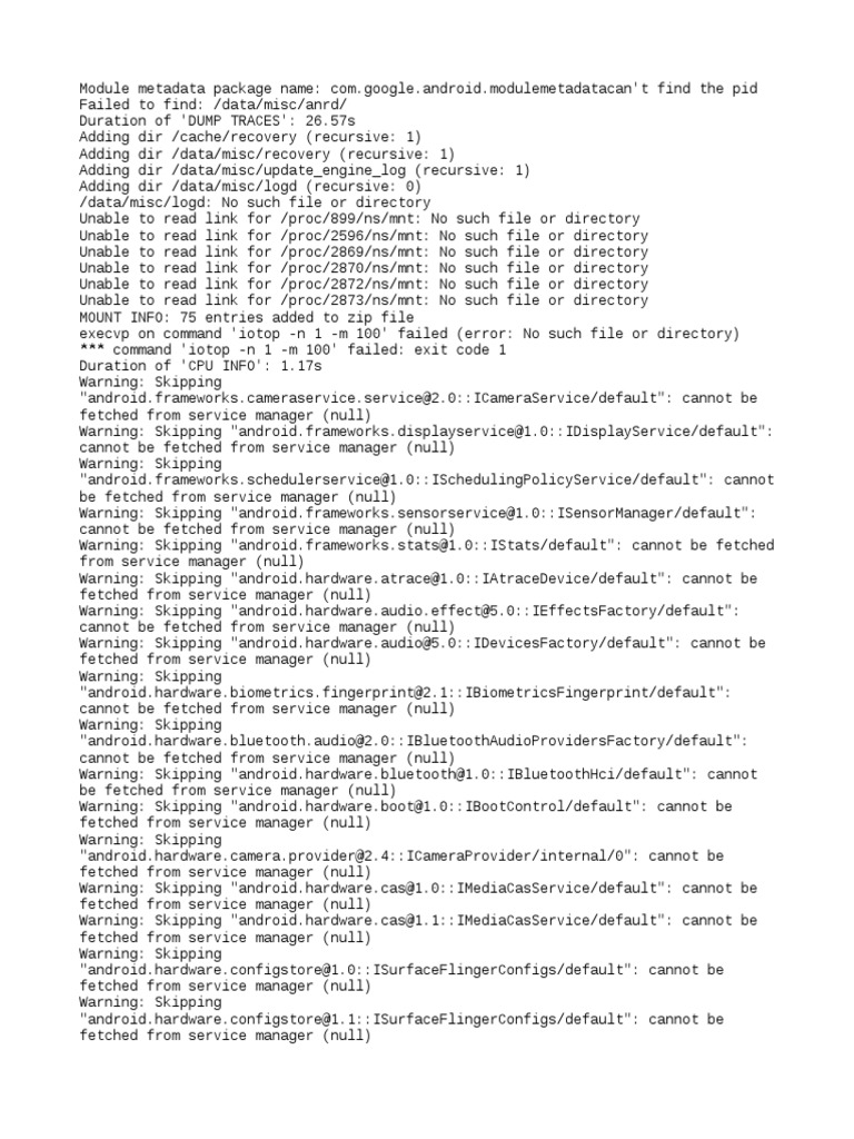 Module Metadata Errors and Warnings | PDF | Computer Data | Operating ...