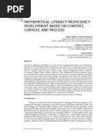 Mathematical Literacy Proficiency Development Based On Content, Context, and Process