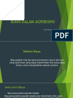 Biaya, Penerimaan, Dan Pendapatan Dalam Agribisnis