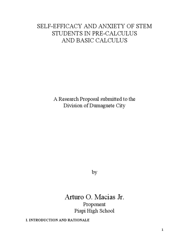 Self-Efficacy and Anxiety in STEM Math | PDF | Self Efficacy | Factor ...