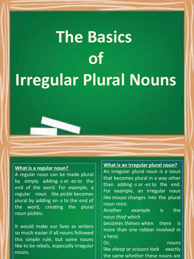 The Basics of Irregular Plural Nouns | PDF | Plural | Grammatical Number