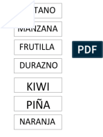 Nombres de Frutas, Verduras, Animales, Cuerpo y Colores