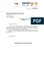 Carta de agradecimento e convite para próximas obras