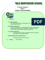 Lesson: Acid and Bases: 1 Quarter Science 7 Week 7