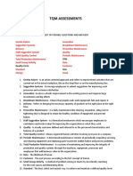 TQM Assessments: TPM Quality Circle SGA