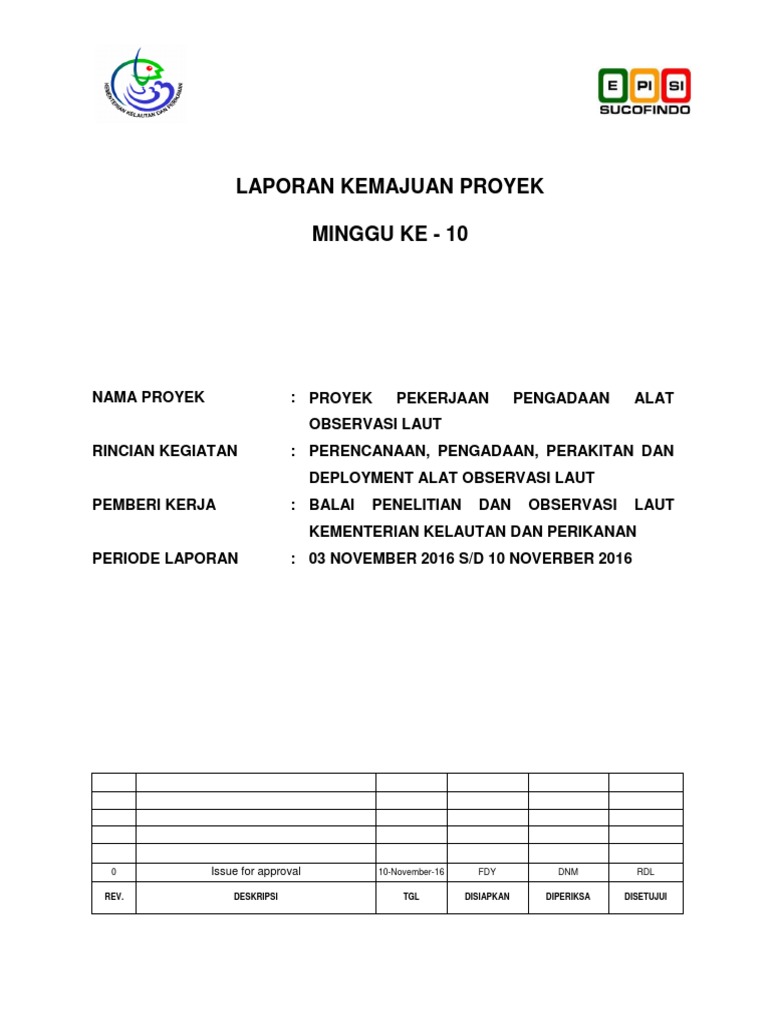 Laporan Kemajuan Proyek Minggu ke-10 | PDF