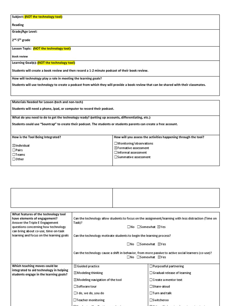 Book Review Podcast Lesson Plan | PDF | Learning | Behavior Modification