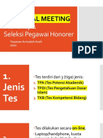TECHNICAL MEETING Seleksi Pegawai Arrisalah Aceh
