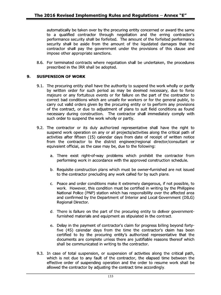 Ra 9184 Suspension of Work PDF