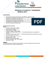 Ducha de Emergencia D Plastico y Aceroinox - Ficha Tecnica Oki