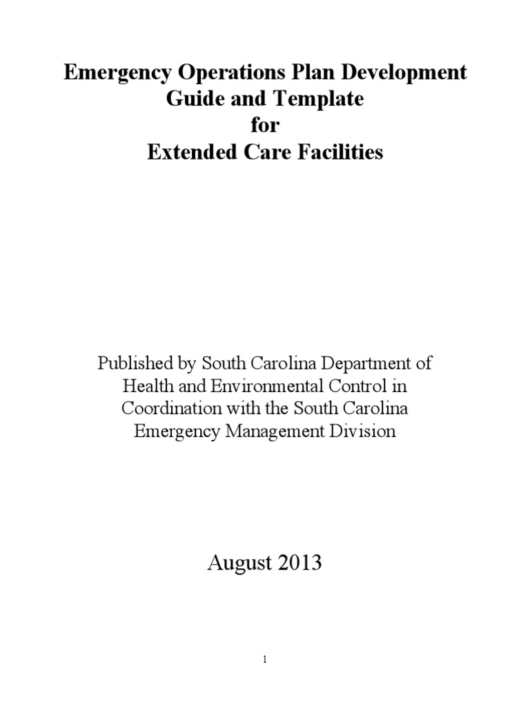 Emergency Operations Plan Development Guide and Template For Extended
