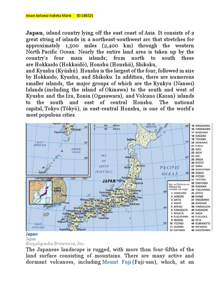 Japan, Island Country Lying Off The East Coast of Asia. It Consists of