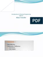 Mass Transfer: Introduction To Chemical Engineering Unit-Vi