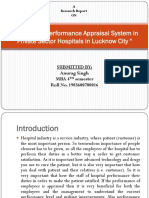 A Study On Performance Appraisal System in Private Sector Hospitals in Lucknow City