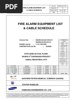 Fire Alarm Equipment List & Cable Schedule