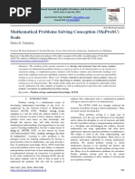 Mathematical Problems Solving Conception (MaProSC) Scale