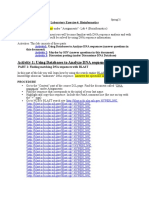 Activity 1: Using Databases To Analyze DNA Sequences