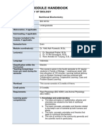 The Module Handbook - Nutritional Biochemistry