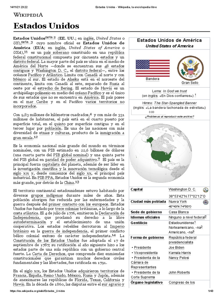 Estados Unidos | PDF | Los Estados Unidos | Gobierno americano