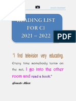 Reading List For C1 2021-2022